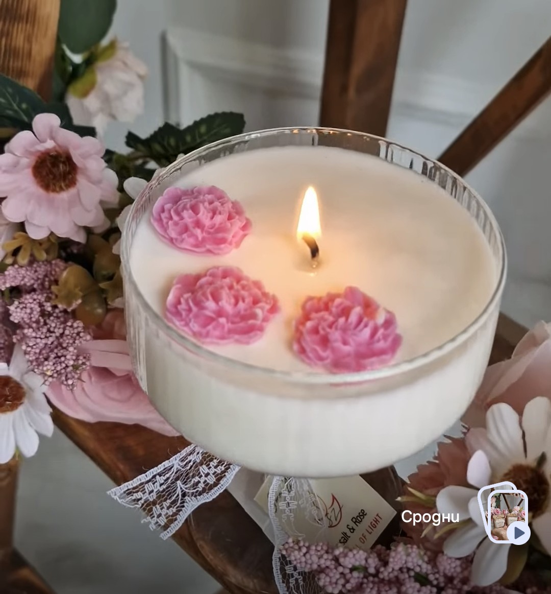 Луксозна ароматна свещ "Sea Salt & Rose" - Image 2